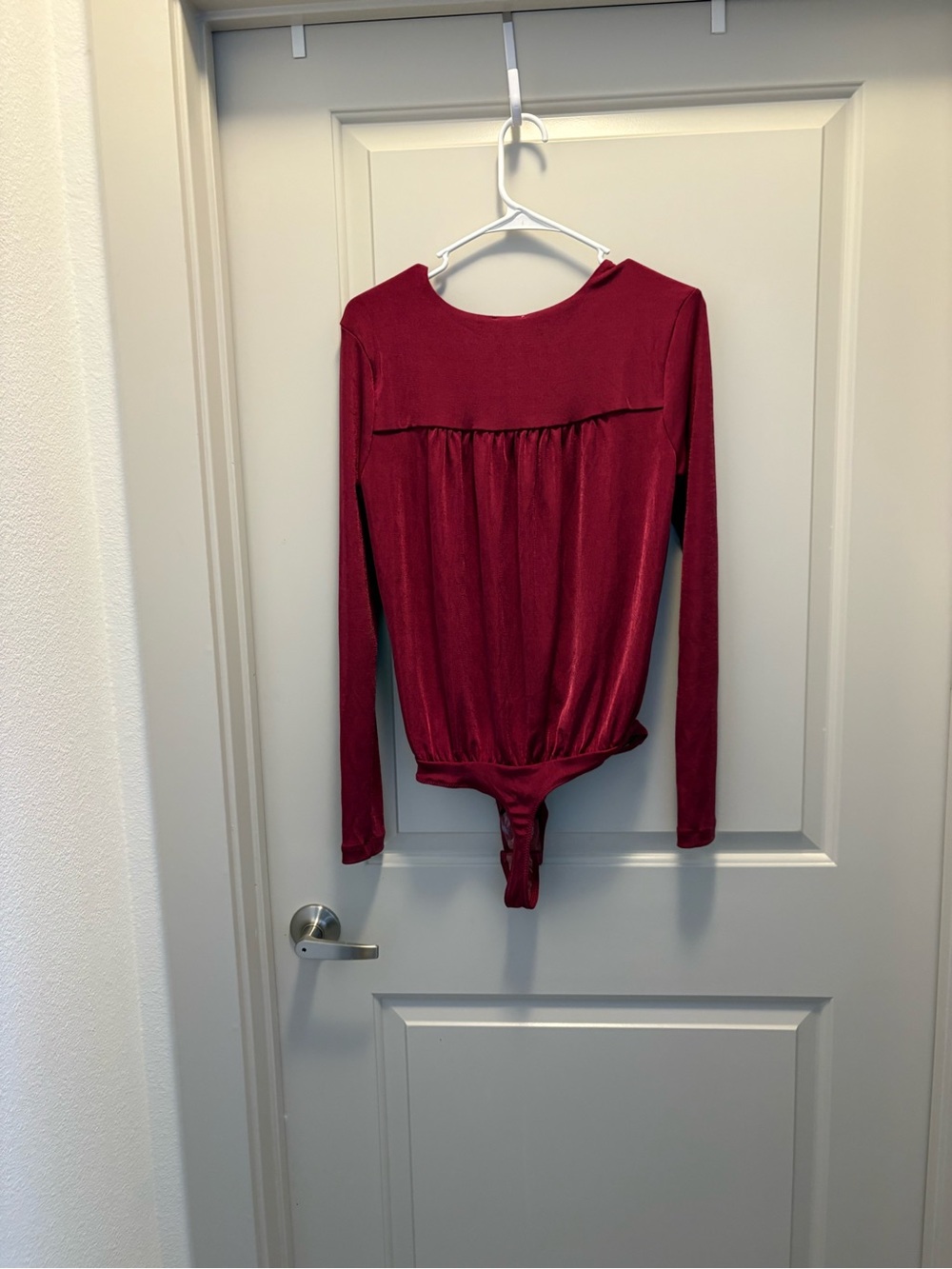Free People Wine Wrap-Front Long Sleeve Bodysuit NWT Size M - Picture 4 of 5